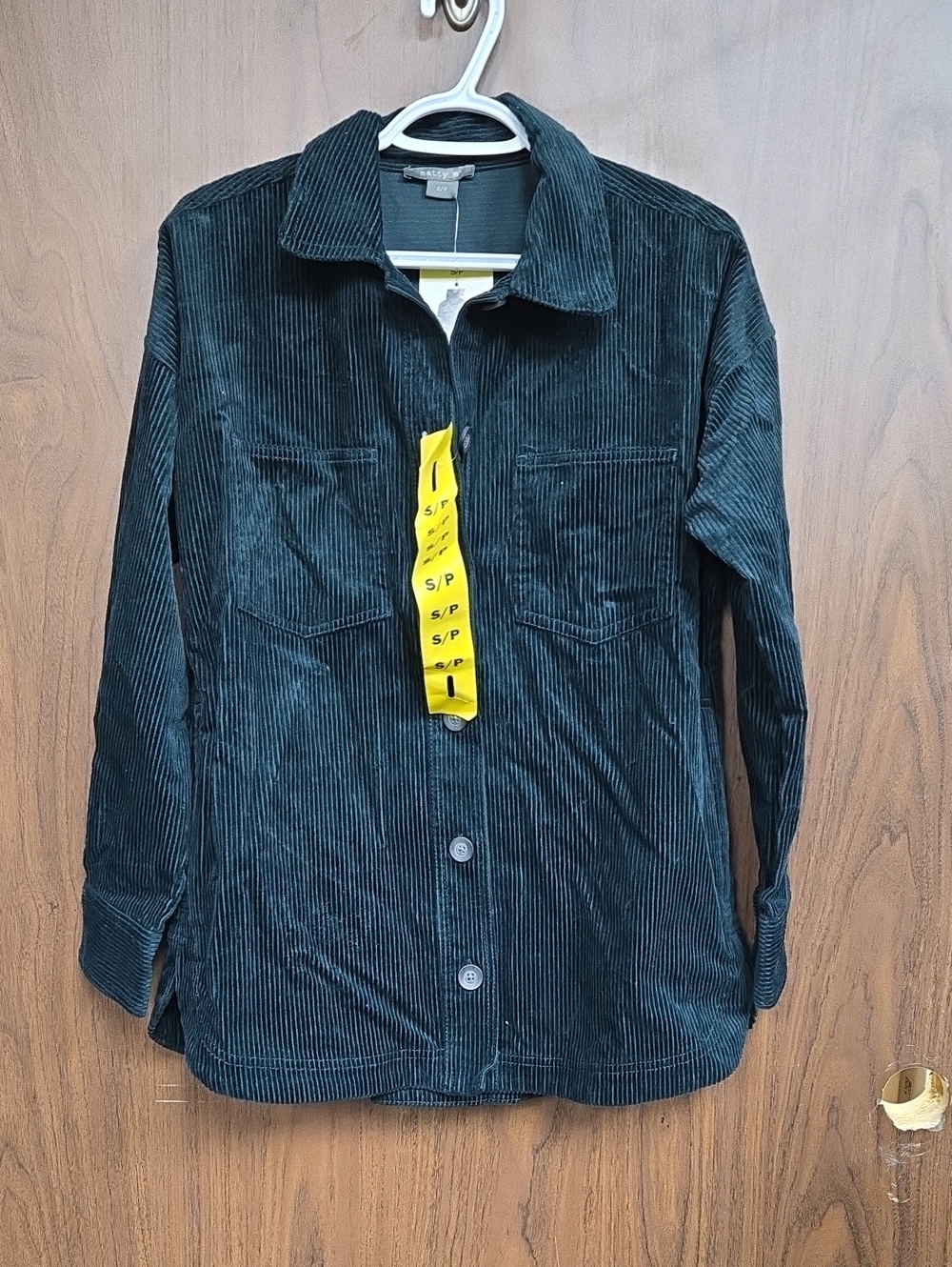 Matty M Size S Dark Green Corduroy Button Down Shacket